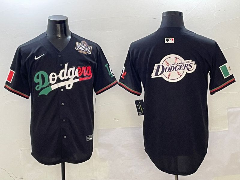Men Los Angeles Dodgers Blank Black Mexico Second generation Nike 2025 MLB Jersey style 27